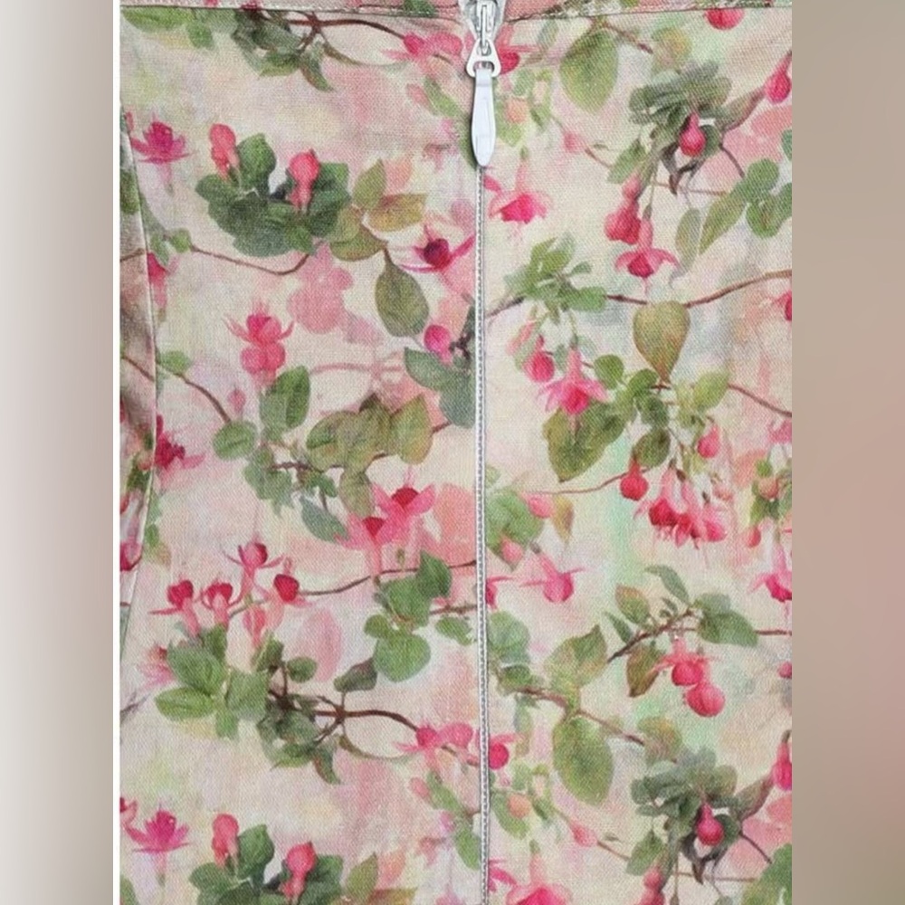 NWT Romantic Floral Halter Mini Dress - Sleeveless Ruffle Skater Look S-L - Picture 7 of 12